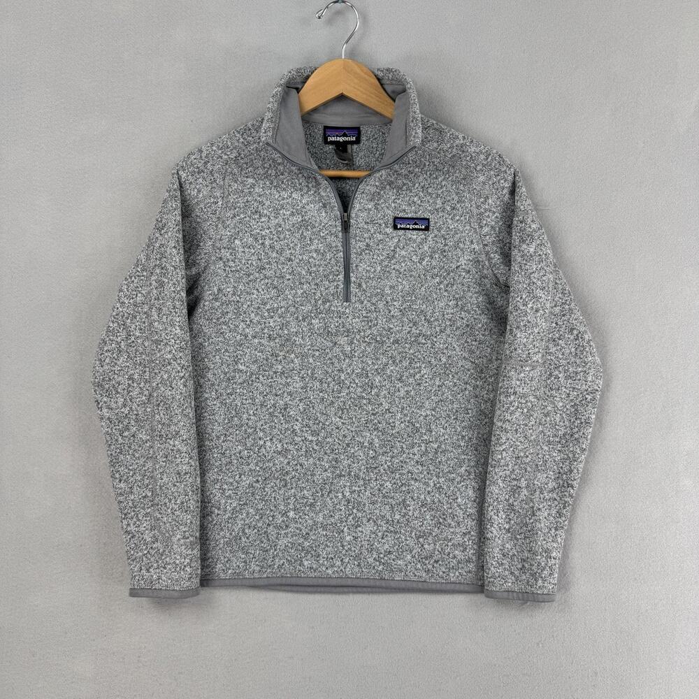Patagonia Better Sweater Womens Large Gray Fleece 1/4 Zip Pullover Outdoor